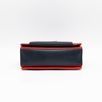 GV3 Small Crossbody Bag Blue Leather Red Suede