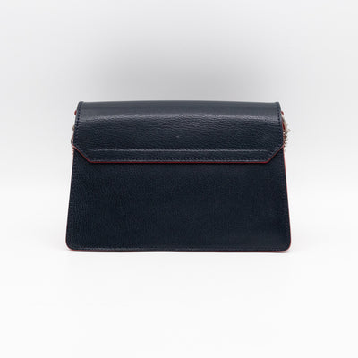 GV3 Small Crossbody Bag Blue Leather Red Suede
