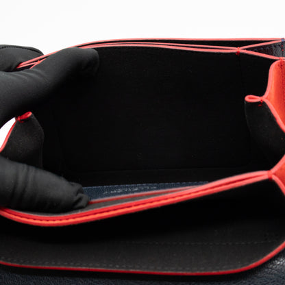 GV3 Small Crossbody Bag Blue Leather Red Suede