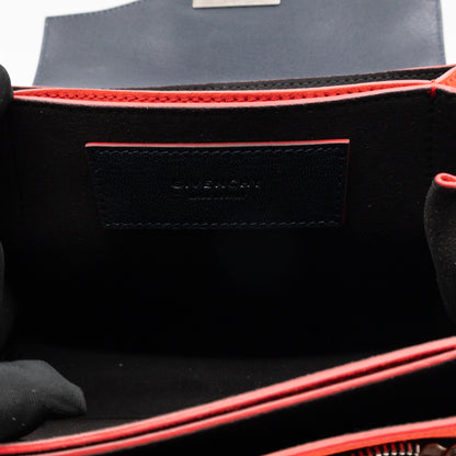 GV3 Small Crossbody Bag Blue Leather Red Suede