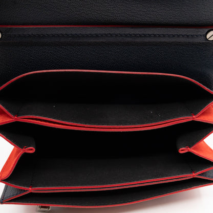 GV3 Small Crossbody Bag Blue Leather Red Suede