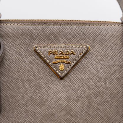 Galleria Large Double Zip Argilla Grey Saffiano Leather