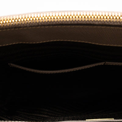 Galleria Large Double Zip Argilla Grey Saffiano Leather