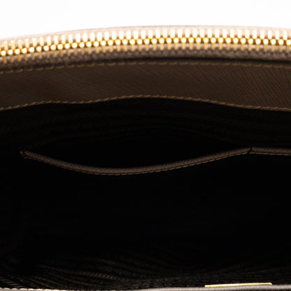 Galleria Large Double Zip Argilla Grey Saffiano Leather