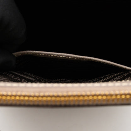 Galleria Large Double Zip Argilla Grey Saffiano Leather