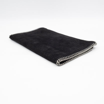 Falabella Fold Over Clutch Black Silver