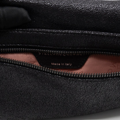 Falabella Fold Over Clutch Black Silver