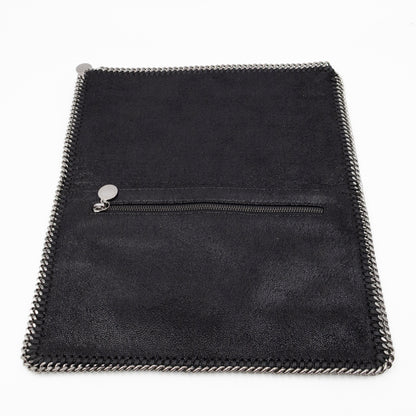 Falabella Fold Over Clutch Black Silver
