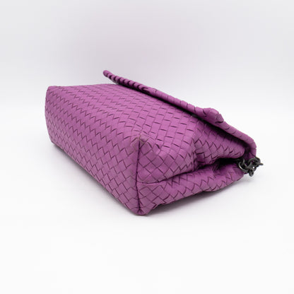 Olimpia Crossbody Bag Purple Intrecciato Leather