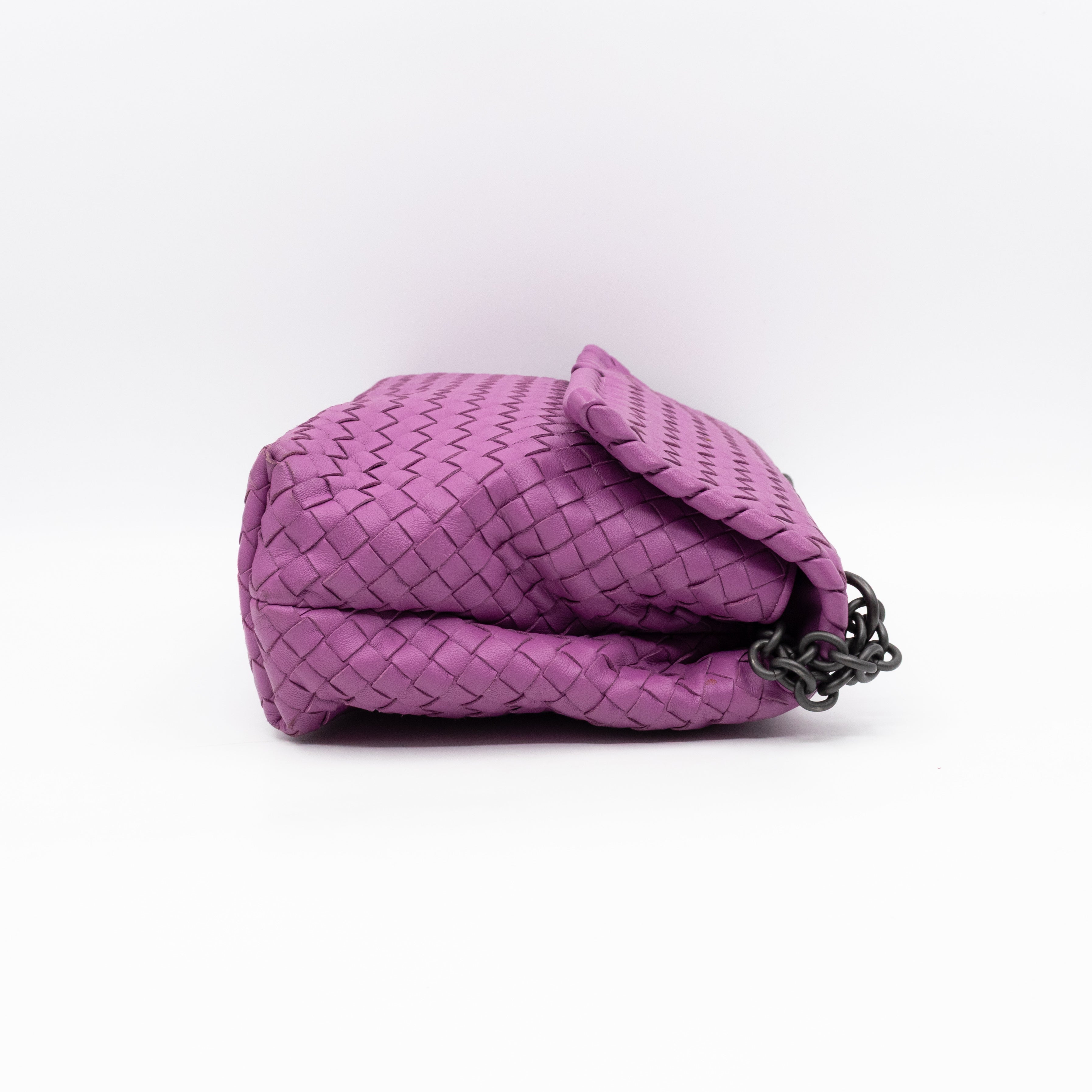 Olimpia Crossbody Bag Purple Intrecciato Leather