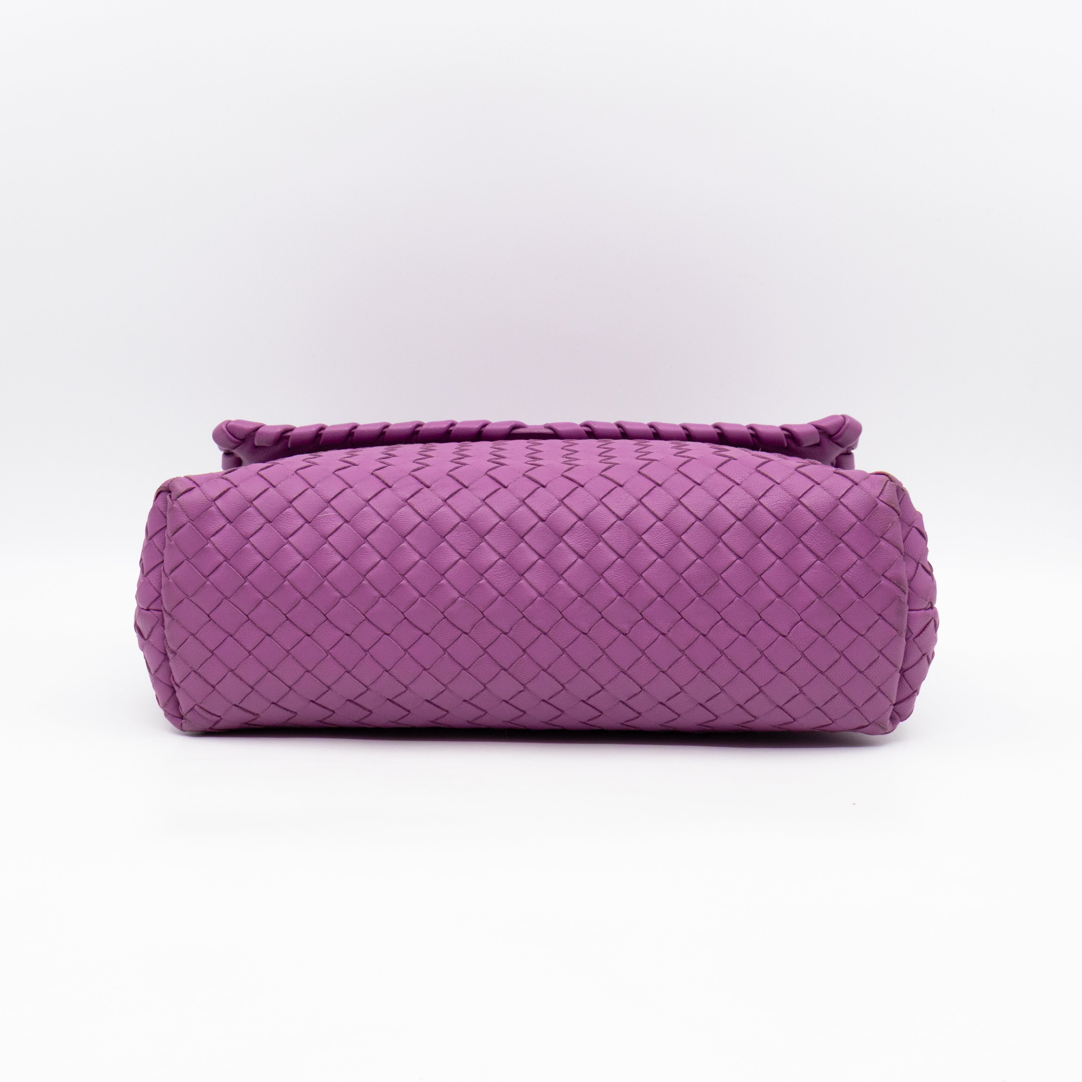 Olimpia Crossbody Bag Purple Intrecciato Leather