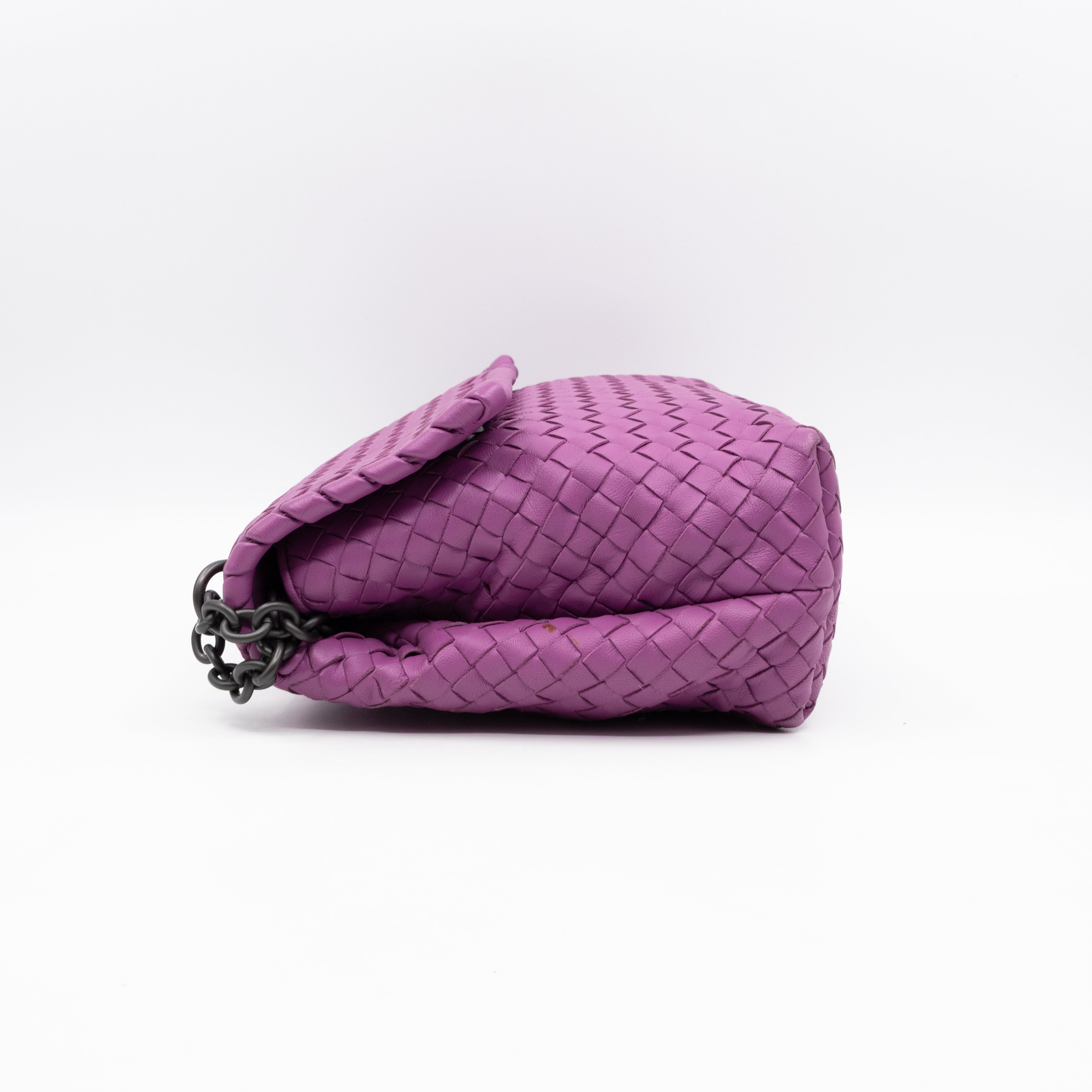 Olimpia Crossbody Bag Purple Intrecciato Leather