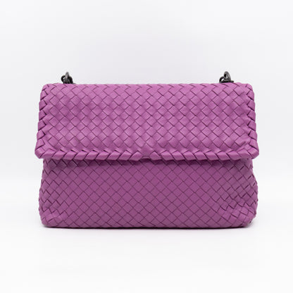 Olimpia Crossbody Bag Purple Intrecciato Leather