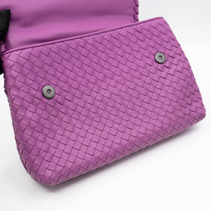 Olimpia Crossbody Bag Purple Intrecciato Leather