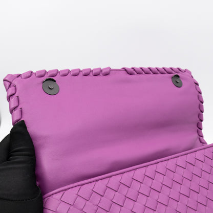 Olimpia Crossbody Bag Purple Intrecciato Leather