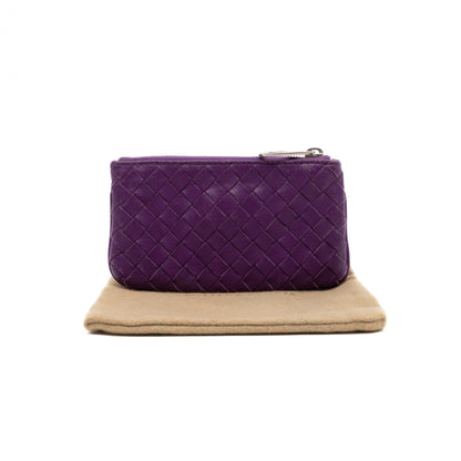 Key Pouch Purple Intrecciato Leather