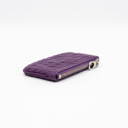 Key Pouch Purple Intrecciato Leather