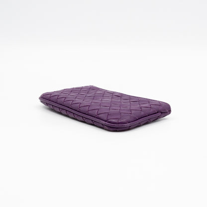 Key Pouch Purple Intrecciato Leather