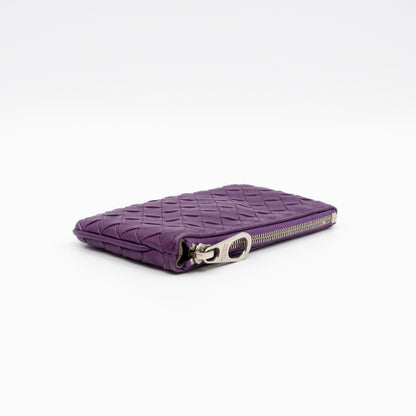 Key Pouch Purple Intrecciato Leather