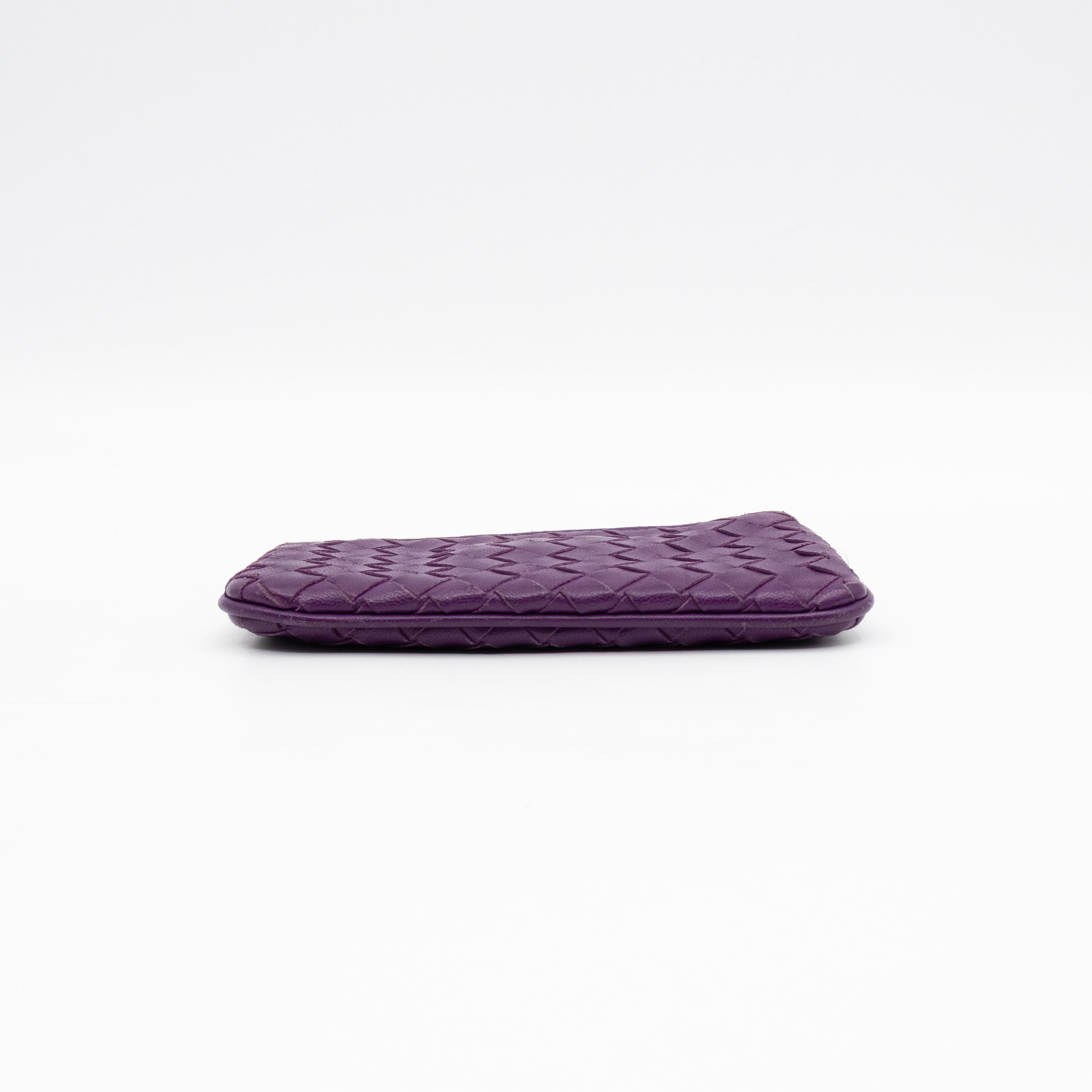 Key Pouch Purple Intrecciato Leather