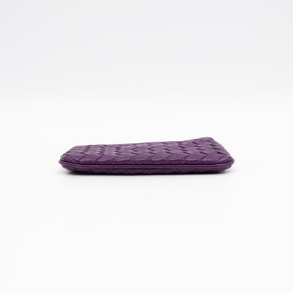 Key Pouch Purple Intrecciato Leather