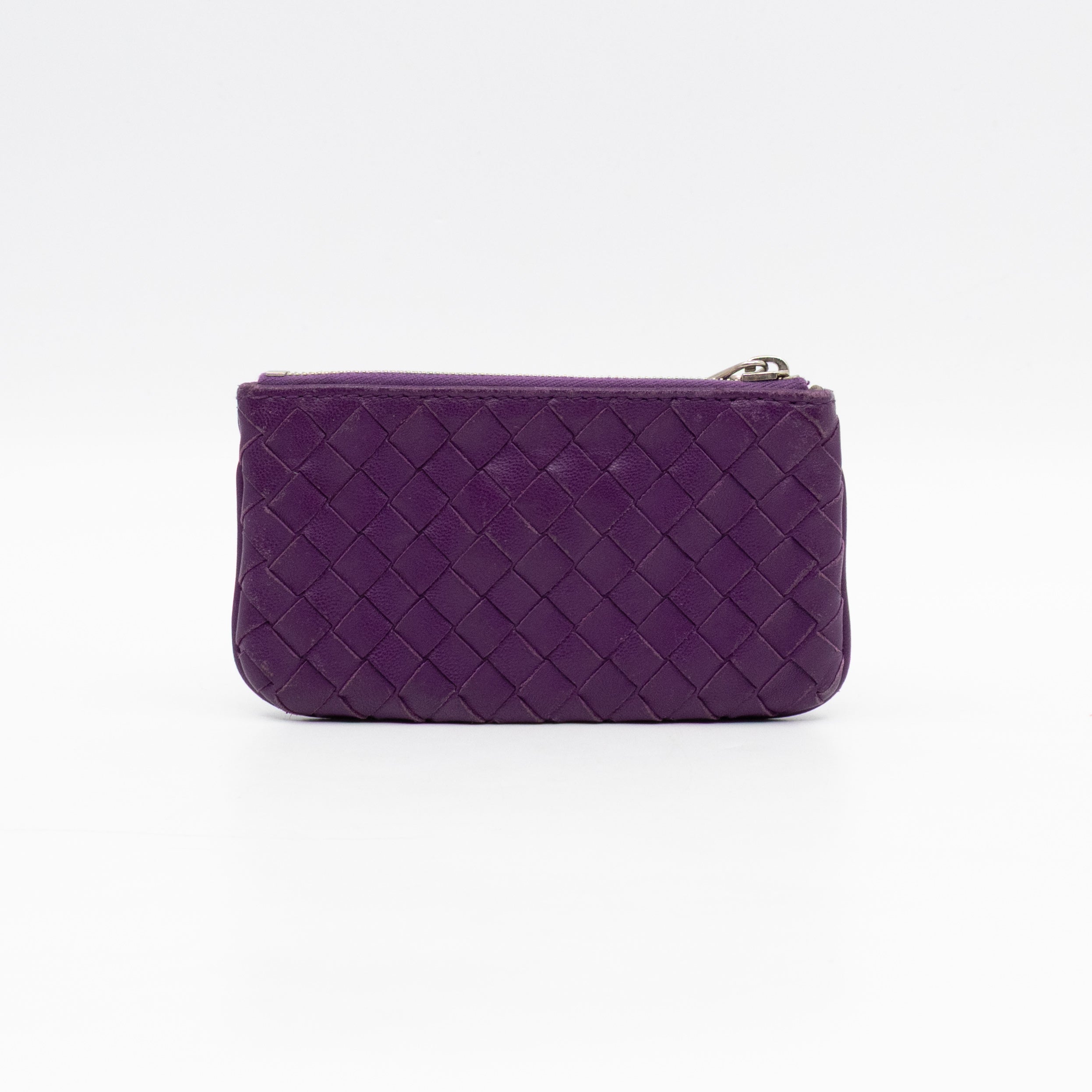 Key Pouch Purple Intrecciato Leather