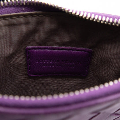 Key Pouch Purple Intrecciato Leather