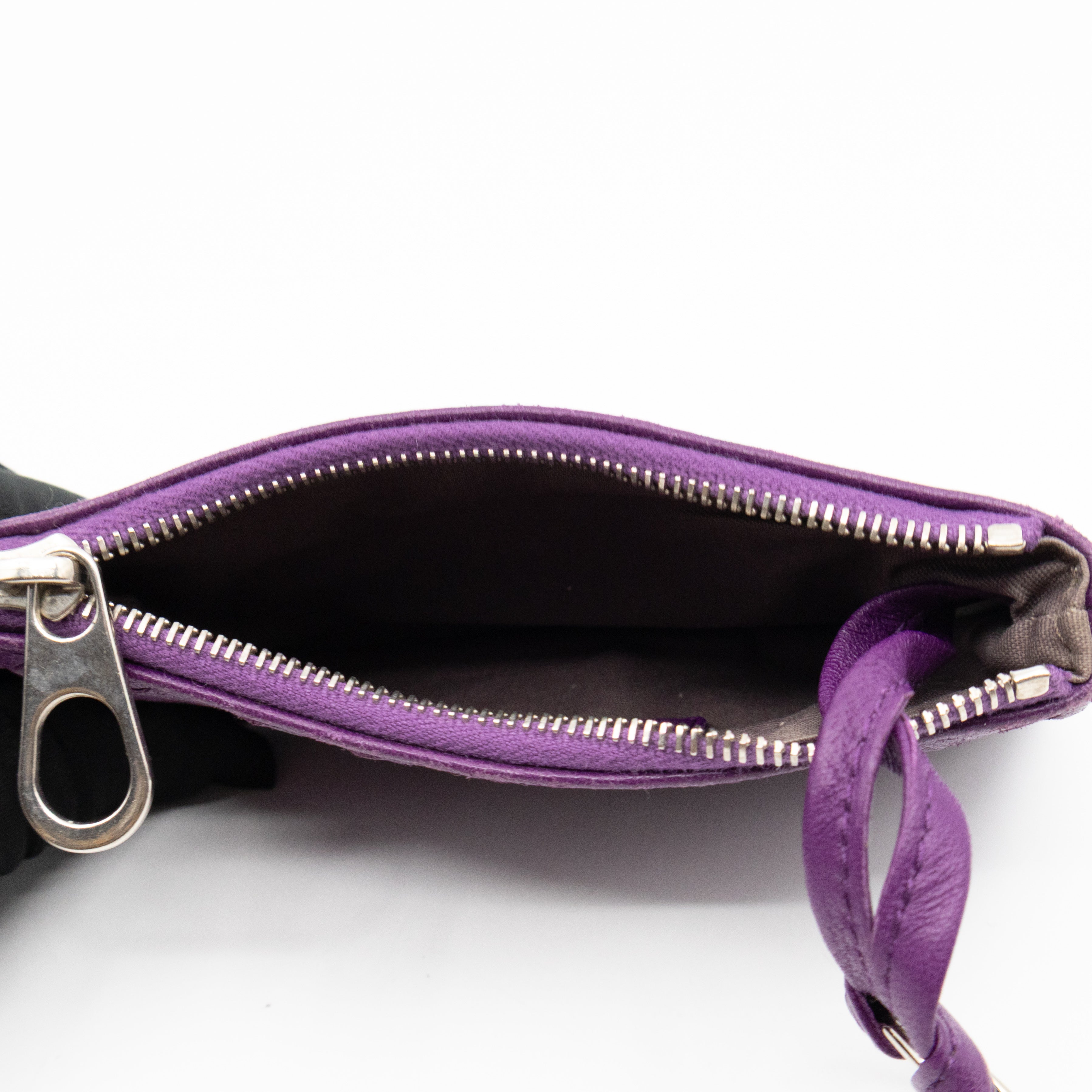 Key Pouch Purple Intrecciato Leather