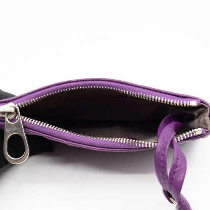 Key Pouch Purple Intrecciato Leather