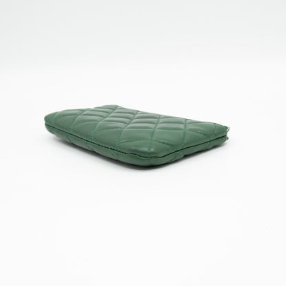 Mini O Case Pouch Green Lambskin Leather