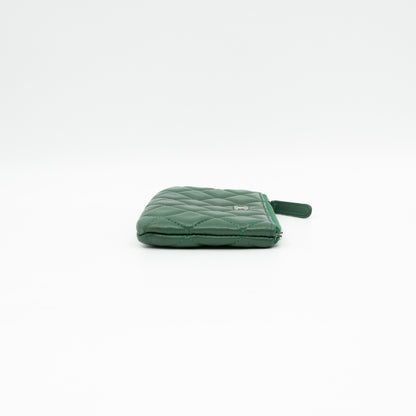 Mini O Case Pouch Green Lambskin Leather