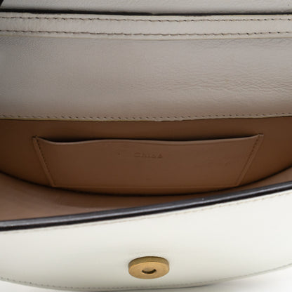 Nile Bracelet Minaudiere Crossbody Bag White Croc Embossed Leather