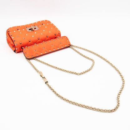 Rockstud Spike Mini Bag Fluo Orange Leather
