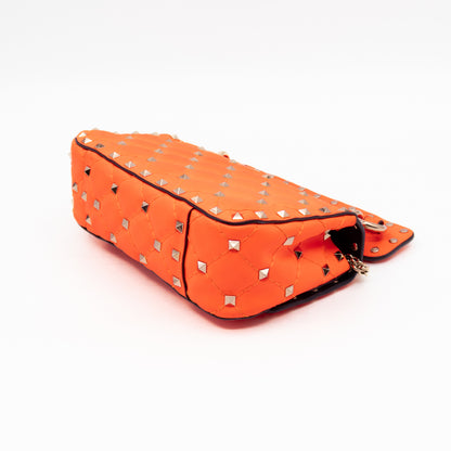 Rockstud Spike Mini Bag Fluo Orange Leather