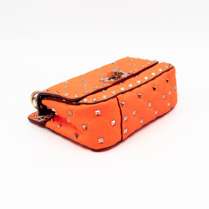 Rockstud Spike Mini Bag Fluo Orange Leather