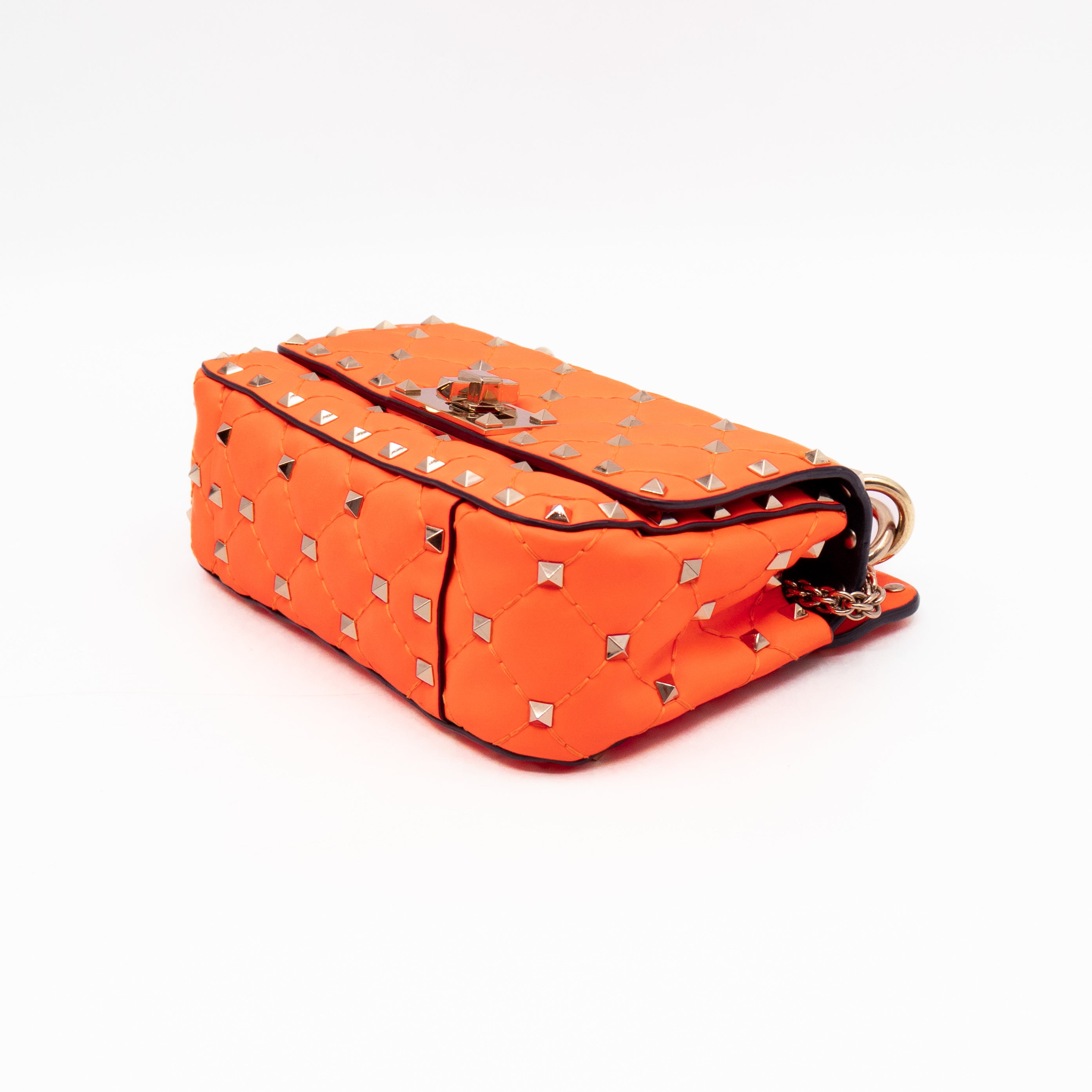 Rockstud Spike Mini Bag Fluo Orange Leather