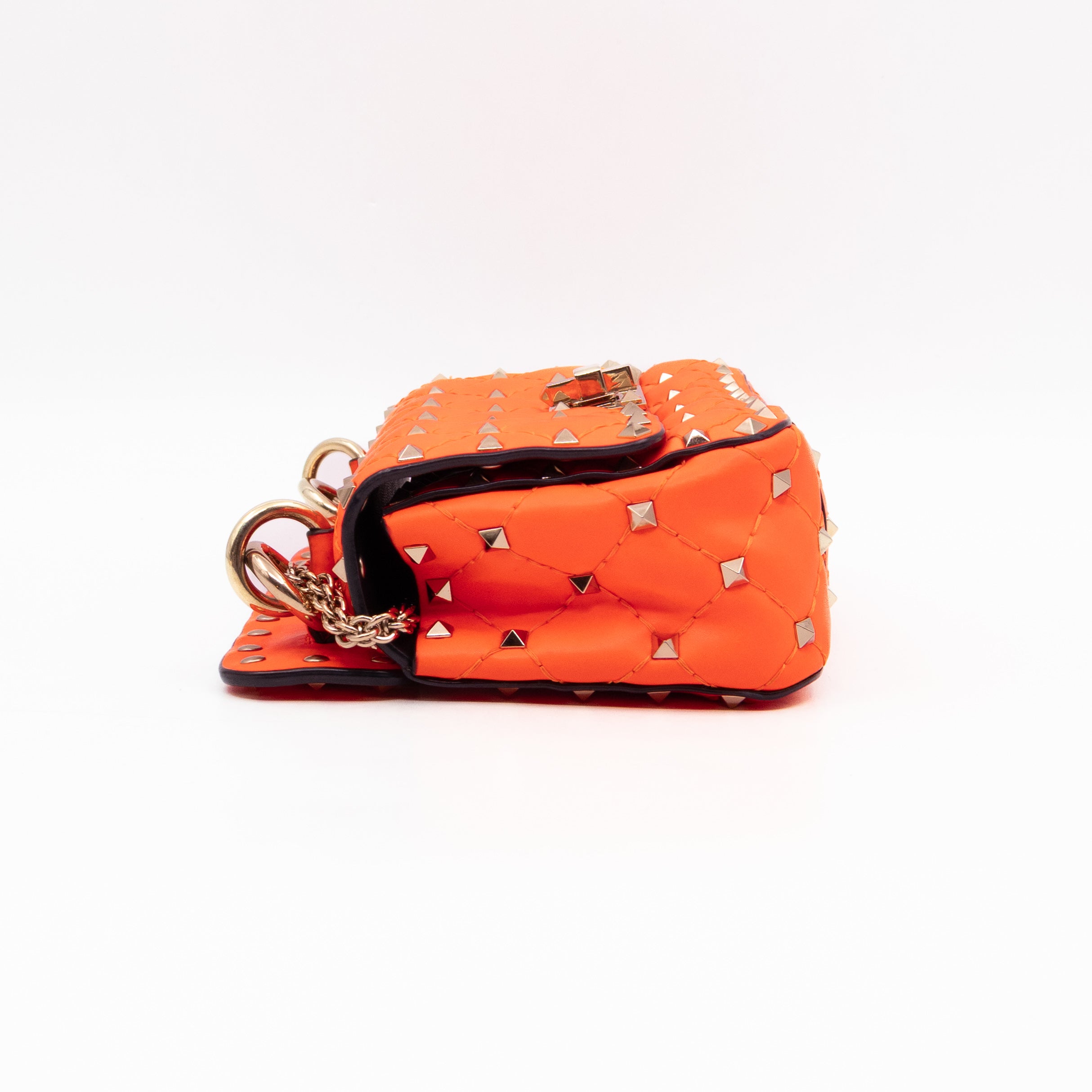 Rockstud Spike Mini Bag Fluo Orange Leather