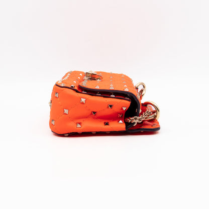 Rockstud Spike Mini Bag Fluo Orange Leather