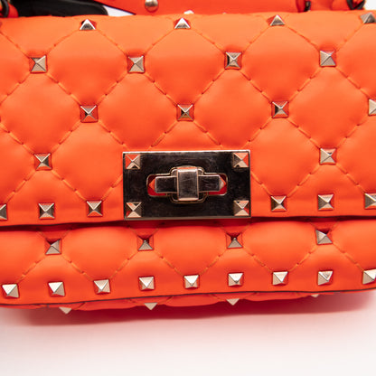 Rockstud Spike Mini Bag Fluo Orange Leather