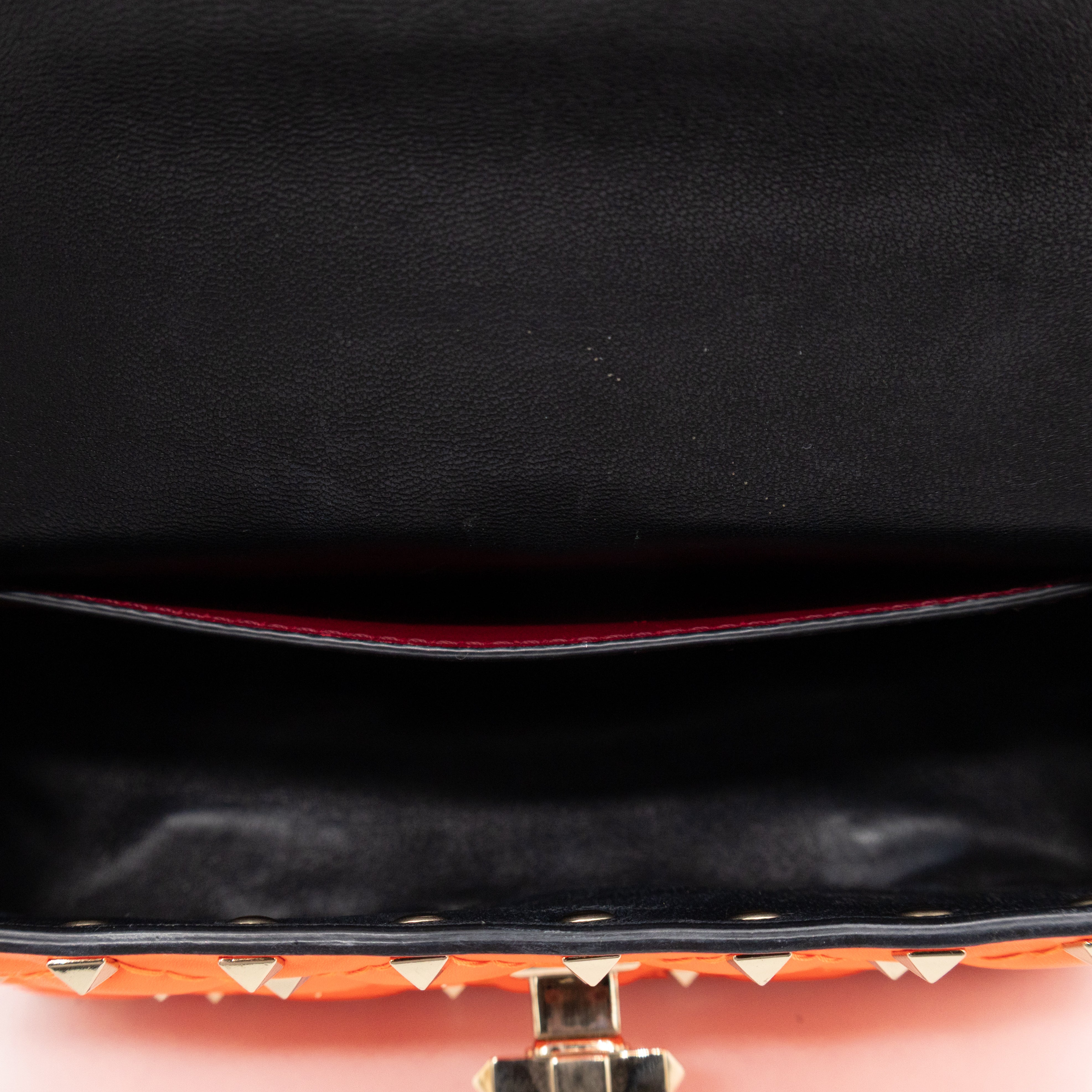 Rockstud Spike Mini Bag Fluo Orange Leather