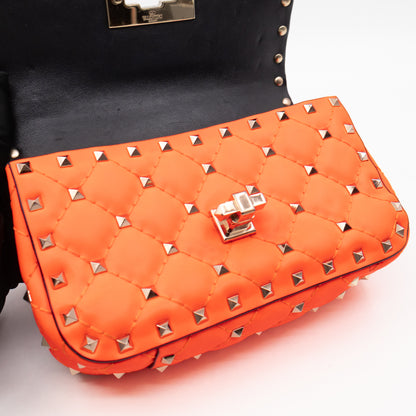 Rockstud Spike Mini Bag Fluo Orange Leather