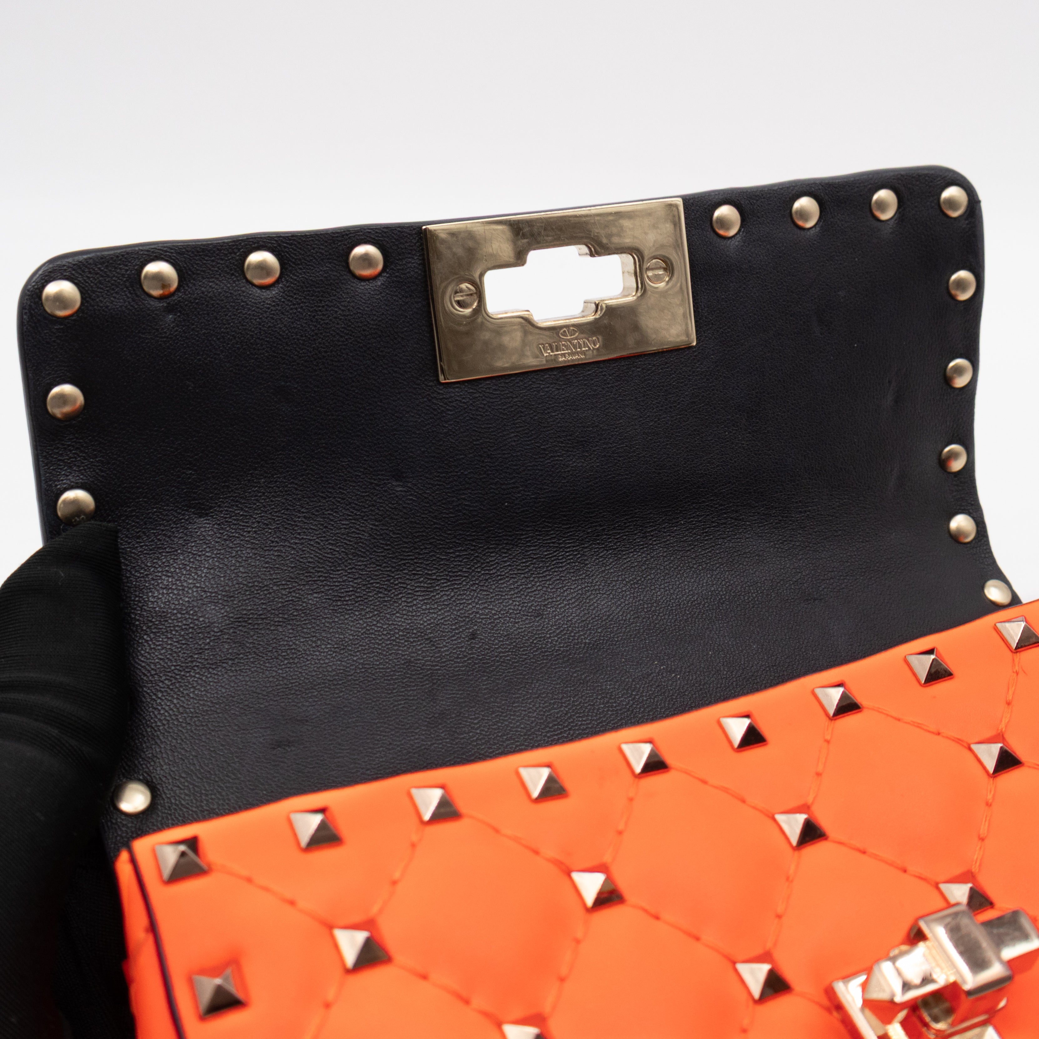 Rockstud Spike Mini Bag Fluo Orange Leather