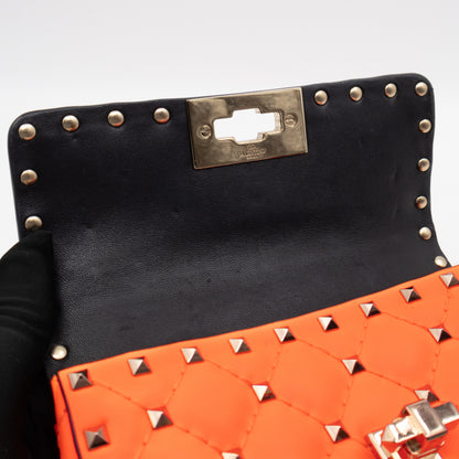 Rockstud Spike Mini Bag Fluo Orange Leather