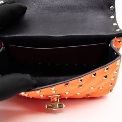 Rockstud Spike Mini Bag Fluo Orange Leather
