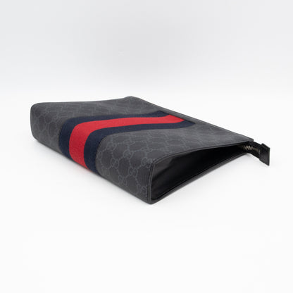 Zip Pouch Toiletry Case Black GG Supreme