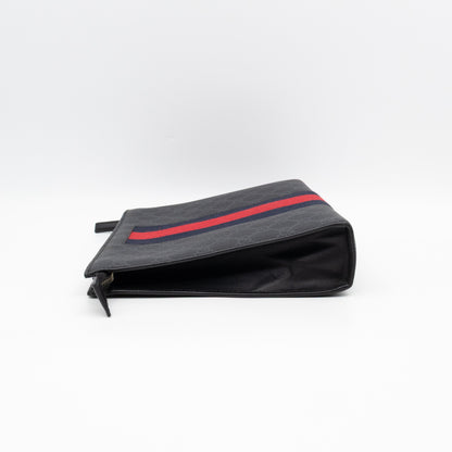 Zip Pouch Toiletry Case Black GG Supreme