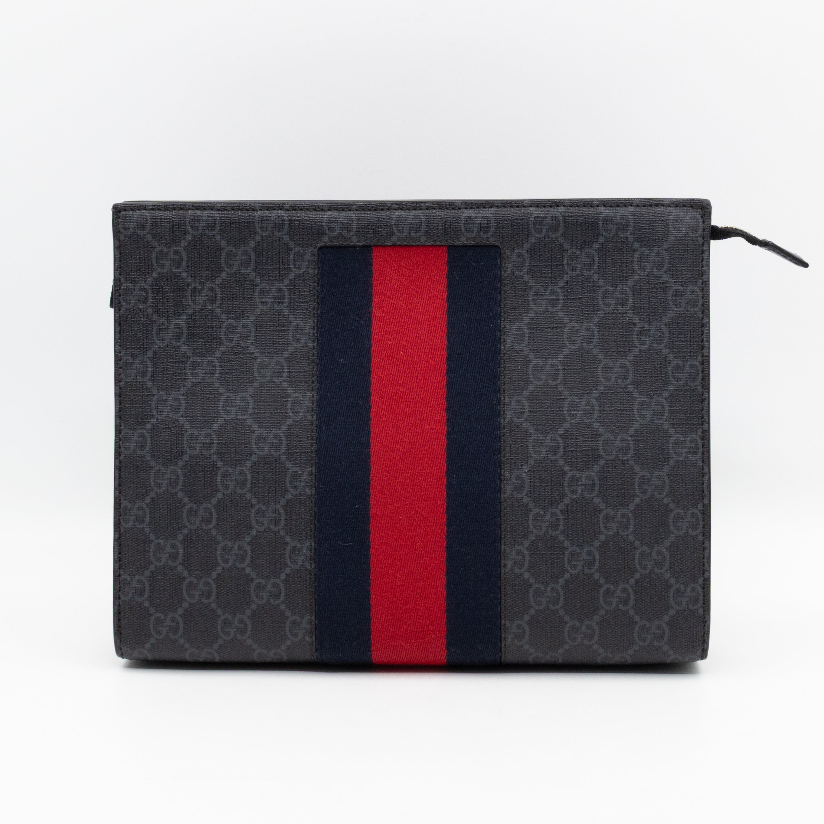 Zip Pouch Toiletry Case Black GG Supreme