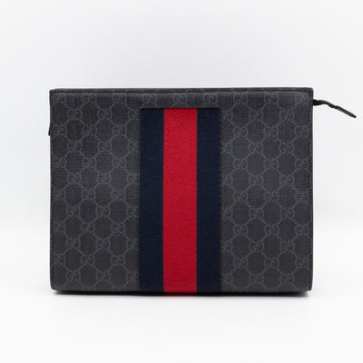 Zip Pouch Toiletry Case Black GG Supreme