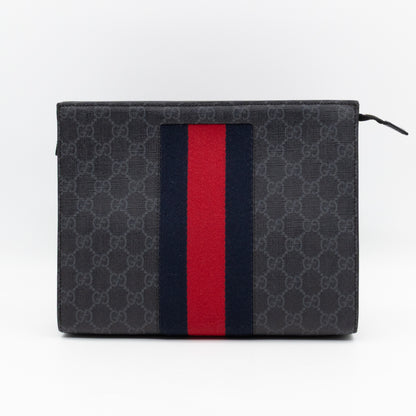 Zip Pouch Toiletry Case Black GG Supreme