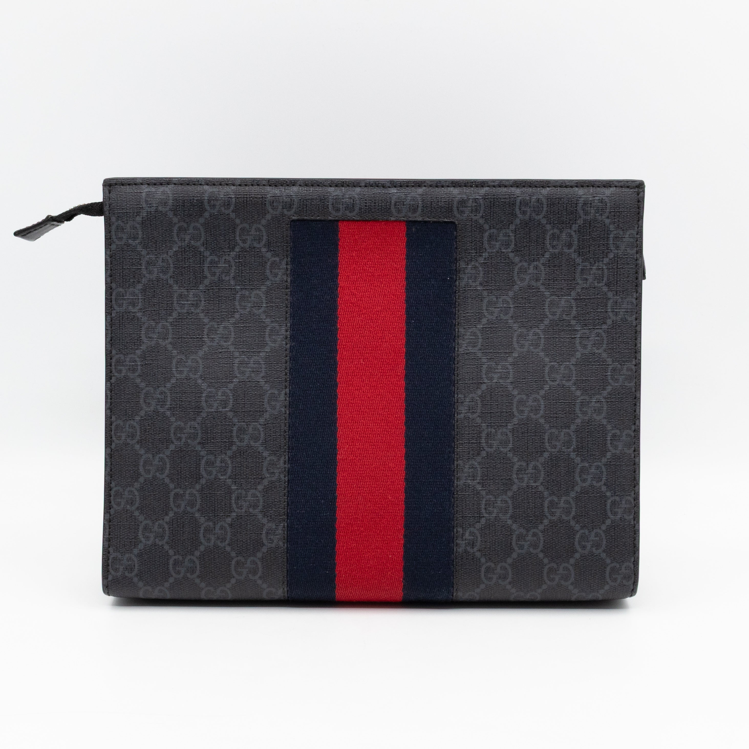 Zip Pouch Toiletry Case Black GG Supreme
